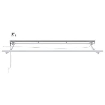 Elektrische Markisenrahmen mit LEDs Weiß 3 x 2 m Aluminium
