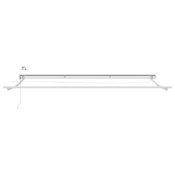 Elektrische Markisenrahmen mit LEDs Weiß 4 × 3,5 m Aluminium