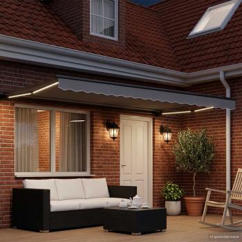 Elektrische Markisenrahmen mit LEDs Anthrazit 4 × 3,5 m