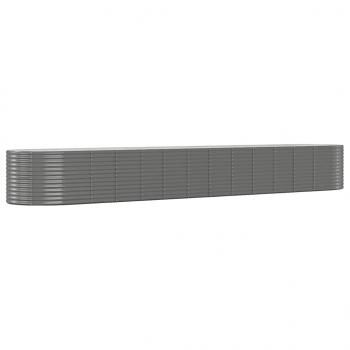 Hochbeet Grau 554x100x68 cm Pulverbeschichteter Stahl