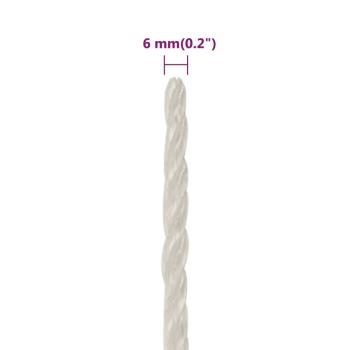 Arbeitsseil Weiß 6 mm 25 m Polypropylen
