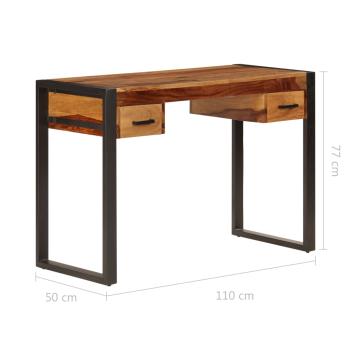 Schreibtisch mit 2 Schubladen 110x50x77 cm Massivholz Akazie
