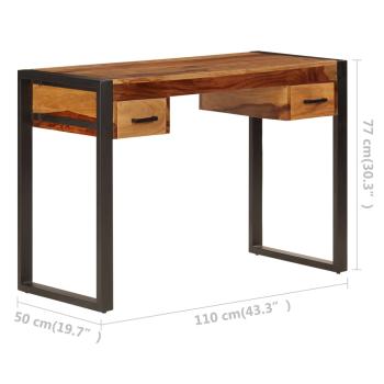 Schreibtisch mit 2 Schubladen 110x50x77 cm Massivholz Akazie