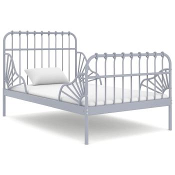 ARDEBO.de - Ausziehbett Grau Metall 80x130/200 cm