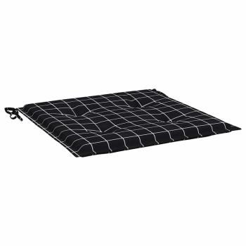 Gartenstuhl-Kissen 6 Stk. Schwarz Karomuster 40x40x3 cm Stoff