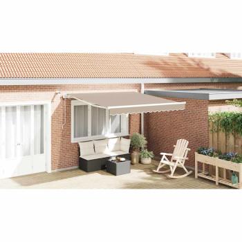 Ausziehbare Markise Beige 350 x 250 cm Polyester