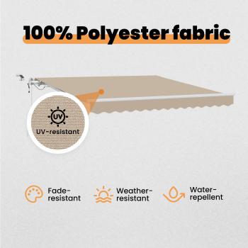 Ausziehbare Markise Beige 350 x 250 cm Polyester