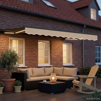 Manueller Markisenrahmen mit LEDs 3,5 x 2,5 m