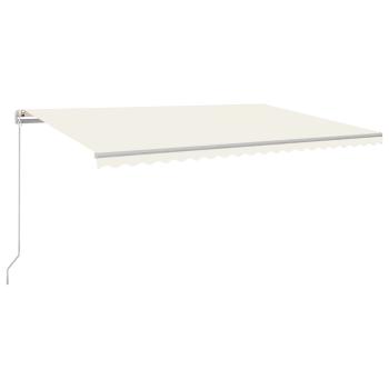 Markise Manuell Einziehbar mit LED 500x350 cm Creme