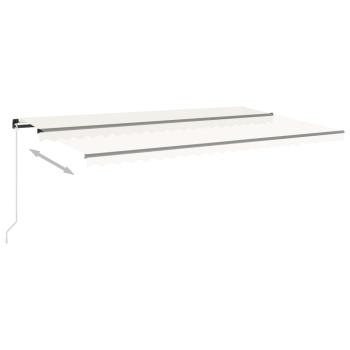 Markise Manuell Einziehbar mit LED 500x350 cm Creme