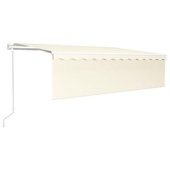 Markise Automatisch mit Rollo LED Windsensor 5x3 m Creme