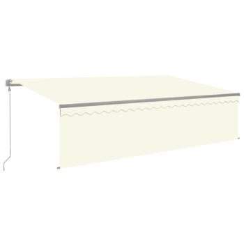 Markise Automatisch Einziehbar mit Volant 5x3 m Creme