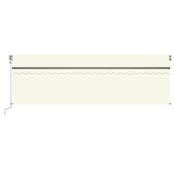 Markise Automatisch Einziehbar mit Volant 5x3 m Creme