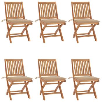 ARDEBO.de - Klappbare Gartenstühle mit Kissen 6 Stk. Massivholz Teak