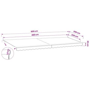 Ersatzstoff für Markise Creme 500x350 cm Polyester