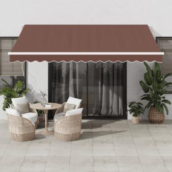 ARDEBO.de - Markise Automatisch mit LED Braun 400x350 cm