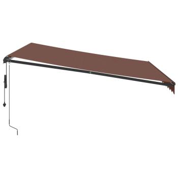 Markise Automatisch mit LEDs Braun 400x350 cm