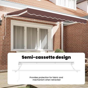 Markisenrahmen Braun 250 x 200 cm Polyester mit PU-Beschichtung