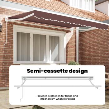 Markisenrahmen Braun 300 x 200 cm Polyester mit PU-Beschichtung