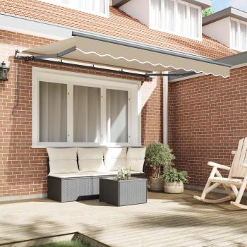 Einziehbare Markise Beige 300 x 200 cm Stoff