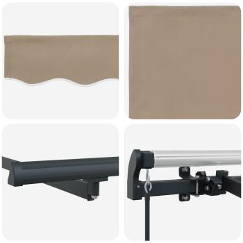Einziehbare Markise Beige 300 x 200 cm Stoff