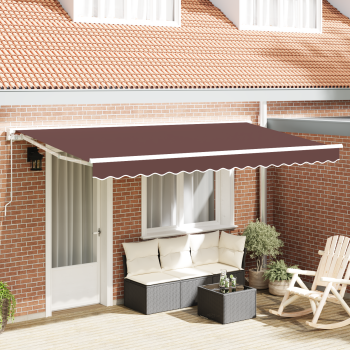 Markisenrahmen Braun 400 x 200 cm Polyester mit PU-Beschichtung