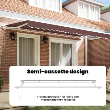 Markisenrahmen Braun 400 x 200 cm Polyester mit PU-Beschichtung
