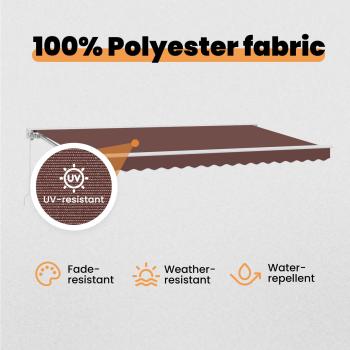 Markisenrahmen Braun 400 x 200 cm Polyester mit PU-Beschichtung