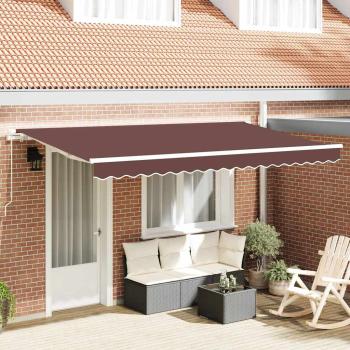 Einziehbare Markise Braun 400 x 200 cm Stoff