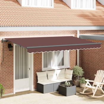 ARDEBO.de - Einziehbare Markise Braun 400 x 200 cm Stoff