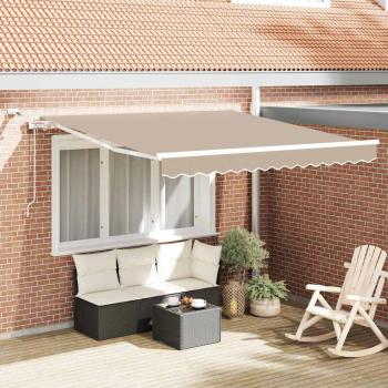 ARDEBO.de - Ausziehbare Markise Beige 300 x 250 cm Polyester