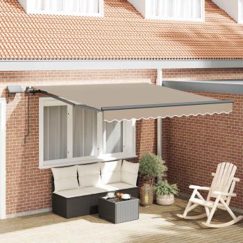 ARDEBO.de - Einziehbare Markise Beige 300 x 250 cm Stoff