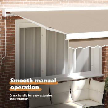 Einziehbare Markise Beige 300 x 250 cm Stoff und Metall