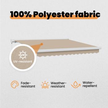 Einziehbare Markise Beige 300 x 250 cm Stoff und Metall