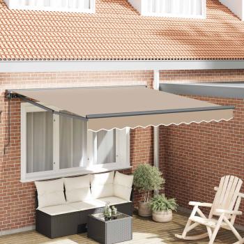ARDEBO.de - Markisenrahmen Beige 300 x 250 cm Polyester mit PU-Beschichtung