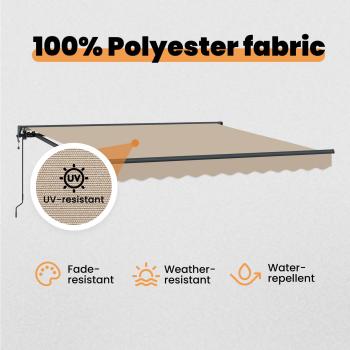Markisenrahmen Beige 300 x 250 cm Polyester mit PU-Beschichtung