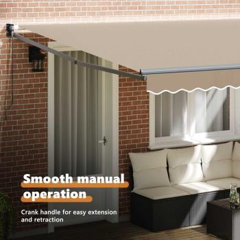 Einziehbare Markise Beige 400 x 300 cm Polyester und Aluminium