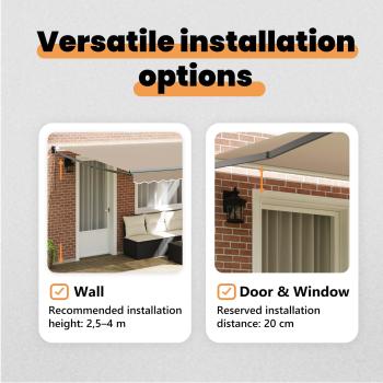 Einziehbare Markise Beige 400 x 300 cm Polyester und Aluminium