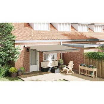 Einziehbare Markise Beige 400 x 300 cm Polyester und Aluminium