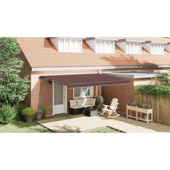 Markisenrahmen Braun 450 x 300 cm Polyester mit PU-Beschichtung