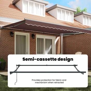 Markisenrahmen Braun 450 x 300 cm Polyester mit PU-Beschichtung