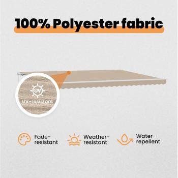 Markise Beige 450 x 300 x 165 cm Polyester und Metall