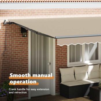 Einziehbare Markise Beige 450 x 300 cm Polyester und Stahl
