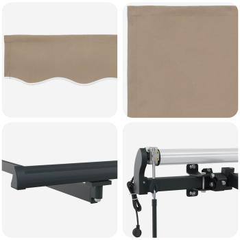 Einziehbare Markise Beige 450 x 300 cm Stoff und Aluminium