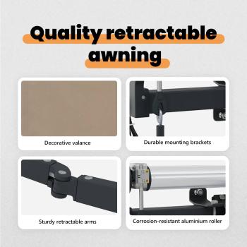 Einziehbare Markise Beige 450 x 300 cm Stoff und Aluminium
