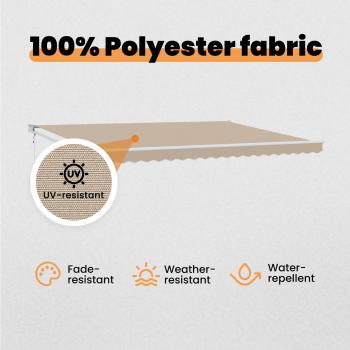 Markise Beige 450 x 300 x 165 cm Polyester und Metall