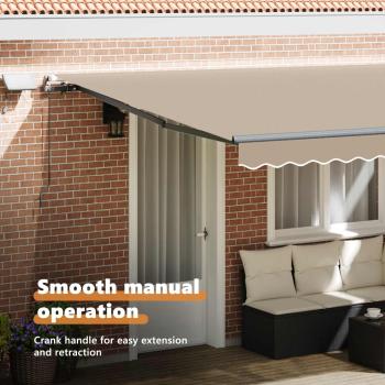 Einziehbare Markise Beige 450 x 350 cm Stoff