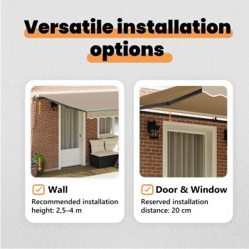 Einziehbare Markise Beige 450 x 350 cm Stoff und Aluminium