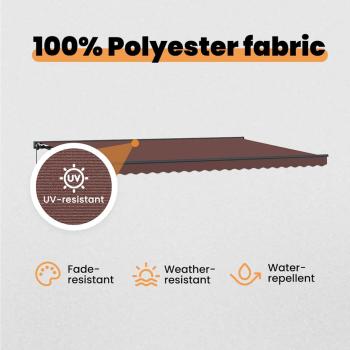 Markisenrahmen Braun 500 x 300 cm Polyester mit PU-Beschichtung