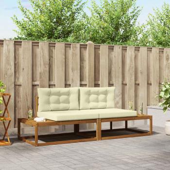 ARDEBO.de - Outdoor-Sofagarnitur mit Kissen Natur und Creme